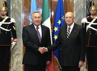 Il Presidente Giorgio Napolitano con il Presidente della Repubblica del Kazakhstan Nursultan Abishuly Nazarbayev