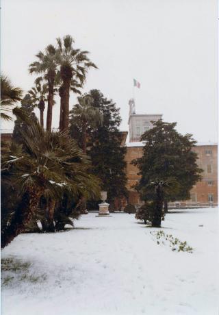 Neve nei Giardini del Palazzo del Quirinale