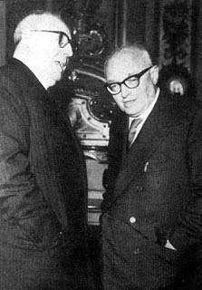 Il Presidente della Repubblica Giuseppe Saragat con l'on.Pietro Nenni