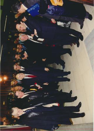 Intervento del Presidente della Repubblica, in forma privata, alla cerimonia di conferimento della laurea "honoris causa" all'Ing. Sergio Pininfarina ed al Prof. James M. Buchanan