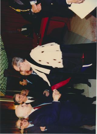 Intervento del Presidente della Repubblica, in forma privata, alla cerimonia di conferimento della laurea "honoris causa" all'Ing. Sergio Pininfarina ed al Prof. James M. Buchanan