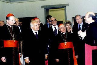 Il Presidente Scalfaro alla inaugurazione della Biblioteca Pinacoteca Ambrosiana, a fine lavori di restauro