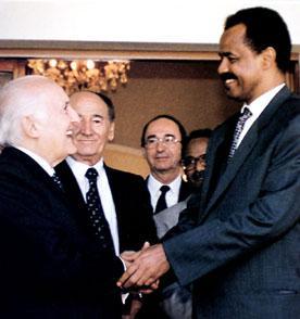 Incontro del Presidente Scalfaro con il Presidente dello Stato d'Eritrea Isaias Afwerki
