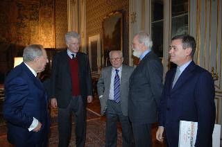 Il Presidente della Repubblica riceve Ezio Mauro, Direttore di &quot;Repubblica&quot;,  Eugenio Scalfari e Carlo Caracciolo