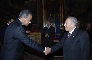 Presentazione delle Lettere Credenziali del nuovo Ambasciatore della Repubblica Araba d'Egitto,  Mohamed Ashraf Gamal Eldin Rashed