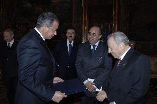 Presentazione delle Lettere Credenziali del nuovo Ambasciatore della Repubblica Araba d'Egitto,  Mohamed Ashraf Gamal Eldin Rashed