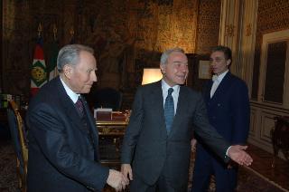 Il Presidente della Repubblica riceve Gianni Letta, Sottosegretario di Stato alla Presidenza del Consiglio dei ministri, con l'Arch. Mario Virano, Presidente dell'Osservatorio sulla TAV Torino-Lione