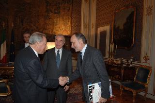 Il Presidente della Repubblica riceve Gianni Letta, Sottosegretario di Stato alla Presidenza del Consiglio dei ministri, con l'Arch. Mario Virano, Presidente dell'Osservatorio sulla TAV Torino-Lione