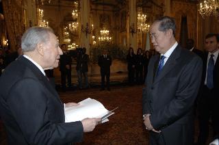 Cerimonia di presentazione delle Lettere Credenziali da parte di nuovi Ambasciatori residenti all'estero