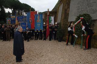 Intervento del Presidente della Repubblica alla cerimonia commemorativa del 62° anniversario dell'eccidio delle Fosse Ardeatine