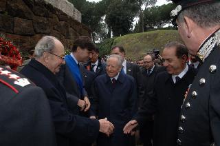 Intervento del Presidente della Repubblica alla cerimonia commemorativa del 62° anniversario dell'eccidio delle Fosse Ardeatine