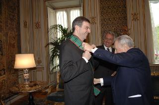 Il Presidente della Repubblica riceve il Presidente della Regione Liguria, Claudio Burlando, 
Cavaliere di gran croce dell'Ordine al merito della Repubblica italiana