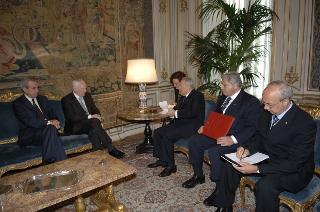 Il Presidente della Repubblica riceve Philippe Maystadt, Presidente della Banca Europea per gli Investimenti, con Gerlando Genuardi, Vice Presidente della BEI