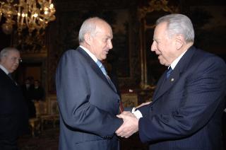Il Presidente della Repubblica riceve Fausto Bertinotti, nuovo Presidente della Camera dei deputati