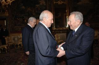 Il Presidente della Repubblica riceve Fausto Bertinotti, nuovo Presidente della Camera dei deputati