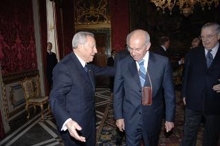 Il Presidente della Repubblica riceve Fausto Bertinotti, nuovo Presidente della Camera dei deputati