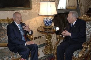 Il Presidente della Repubblica riceve Fausto Bertinotti, nuovo Presidente della Camera dei deputati