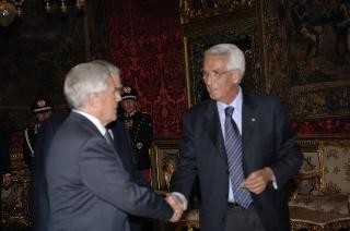 Il Presidente della Repubblica riceve Franco Marini, nuovo Presidente del Senato della Repubblica