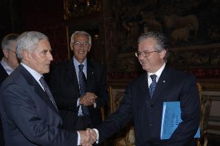 Il Presidente della Repubblica riceve Franco Marini, nuovo Presidente del Senato della Repubblica