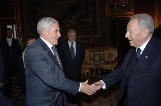 Il Presidente della Repubblica riceve Franco Marini, nuovo Presidente del Senato della Repubblica