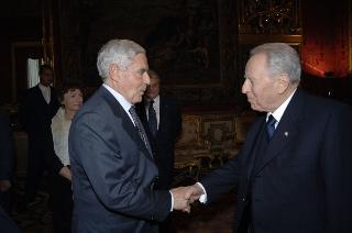 Il Presidente della Repubblica riceve Franco Marini, nuovo Presidente del Senato della Repubblica