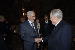 Il Presidente della Repubblica riceve Franco Marini, nuovo Presidente del Senato della Repubblica
