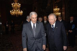 Il Presidente della Repubblica riceve Franco Marini, nuovo Presidente del Senato della Repubblica