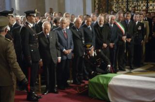 Intervento del Presidente della Repubblica ai funerali solenni del Capitano dell'Esercito Nicola Ciardelli e dei Marescialli dell'Arma dei Carabinieri Franco Lattanzio e Carlo De Trizio, Caduti a Nassiriya in Iraq