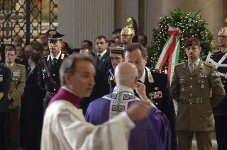 Intervento del Presidente della Repubblica ai funerali solenni del Capitano dell'Esercito Nicola Ciardelli e dei Marescialli dell'Arma dei Carabinieri Franco Lattanzio e Carlo De Trizio, Caduti a Nassiriya in Iraq