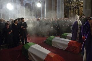Intervento del Presidente della Repubblica ai funerali solenni del Capitano dell'Esercito Nicola Ciardelli e dei Marescialli dell'Arma dei Carabinieri Franco Lattanzio e Carlo De Trizio, Caduti a Nassiriya in Iraq