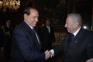 Il Presidente della Repubblica riceve Silvio Berlusconi, Presidente del Consiglio dei ministri, per presentare le dimissioni del Governo