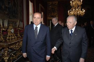 Il Presidente della Repubblica riceve Silvio Berlusconi, Presidente del Consiglio dei ministri, per presentare le dimissioni del Governo
