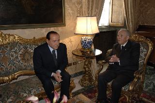 Il Presidente della Repubblica riceve Silvio Berlusconi, Presidente del Consiglio dei ministri, per presentare le dimissioni del Governo