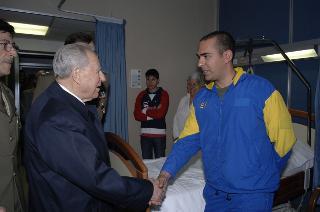 Il Presidente della Repubblica visita i militari sopravvissuti all'attentato a Kabul in Afghanistan, ricoverati nel Policlinico Militare di Roma