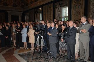 Carlo Azeglio Ciampi saluta il personale civile e militare del Segretariato Generale della Presidenza della Repubblica