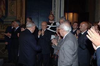 Carlo Azeglio Ciampi saluta il personale civile e militare del Segretariato Generale della Presidenza della Repubblica