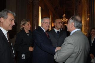 Carlo Azeglio Ciampi saluta il personale civile e militare del Segretariato Generale della Presidenza della Repubblica