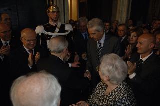 Carlo Azeglio Ciampi saluta il personale civile e militare del Segretariato Generale della Presidenza della Repubblica