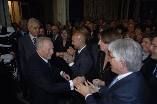 Carlo Azeglio Ciampi saluta il personale civile e militare del Segretariato Generale della Presidenza della Repubblica