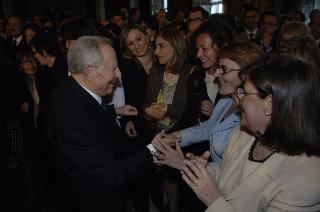 Carlo Azeglio Ciampi saluta il personale civile e militare del Segretariato Generale della Presidenza della Repubblica