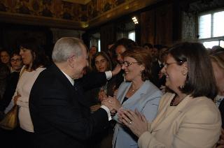 Carlo Azeglio Ciampi saluta il personale civile e militare del Segretariato Generale della Presidenza della Repubblica