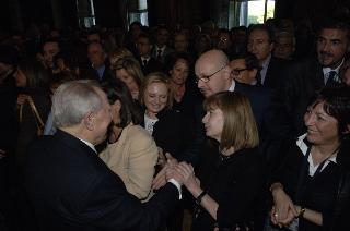 Carlo Azeglio Ciampi saluta il personale civile e militare del Segretariato Generale della Presidenza della Repubblica