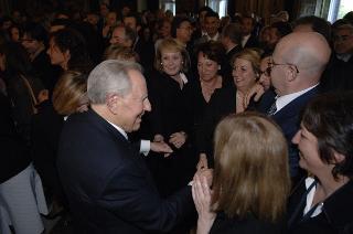 Carlo Azeglio Ciampi saluta il personale civile e militare del Segretariato Generale della Presidenza della Repubblica