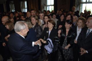 Carlo Azeglio Ciampi saluta il personale civile e militare del Segretariato Generale della Presidenza della Repubblica