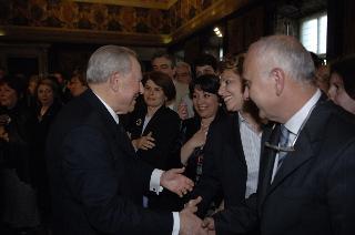 Carlo Azeglio Ciampi saluta il personale civile e militare del Segretariato Generale della Presidenza della Repubblica