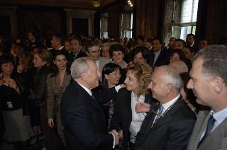 Carlo Azeglio Ciampi saluta il personale civile e militare del Segretariato Generale della Presidenza della Repubblica