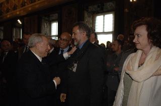 Carlo Azeglio Ciampi saluta il personale civile e militare del Segretariato Generale della Presidenza della Repubblica