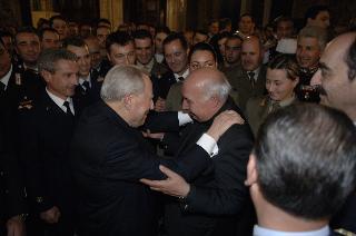 Carlo Azeglio Ciampi saluta il personale civile e militare del Segretariato Generale della Presidenza della Repubblica