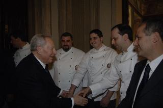 Carlo Azeglio Ciampi saluta il personale civile e militare del Segretariato Generale della Presidenza della Repubblica
