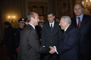 Carlo Azeglio Ciampi saluta il personale civile e militare del Segretariato Generale della Presidenza della Repubblica